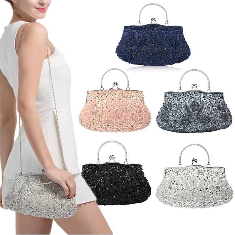 Evening Party Clutch Bag Small Totes Mini Wallets Womens Handbag Exquisite Ladies Beaded Embroidered Wedding Party Handbag M250625