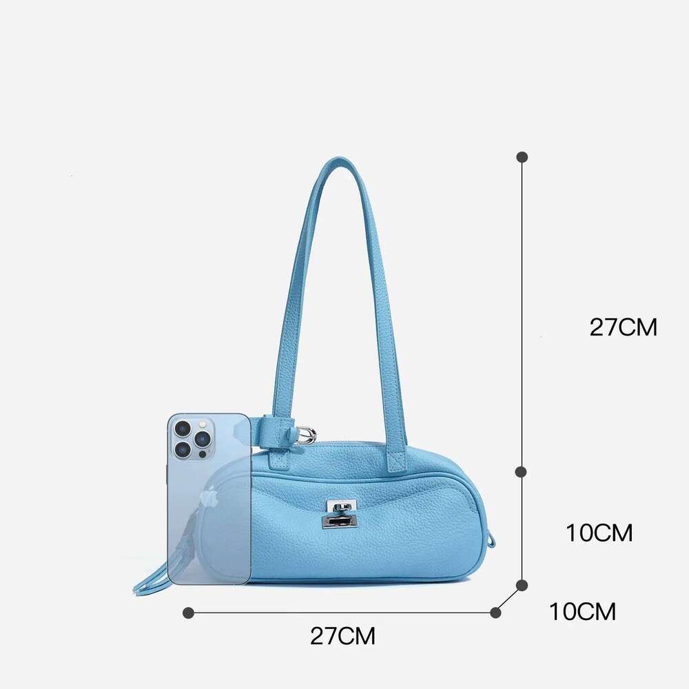 Luxurious Design Bags 2025 New Genuine Leather Underarm Bags Women Korean Style Minimalist Bright Colors Niche Versatile Commuting Premium Handbag