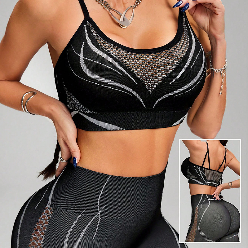 High-Elastic Yoga Pants Set - Comfortable Fitness Wear with Fashion Design