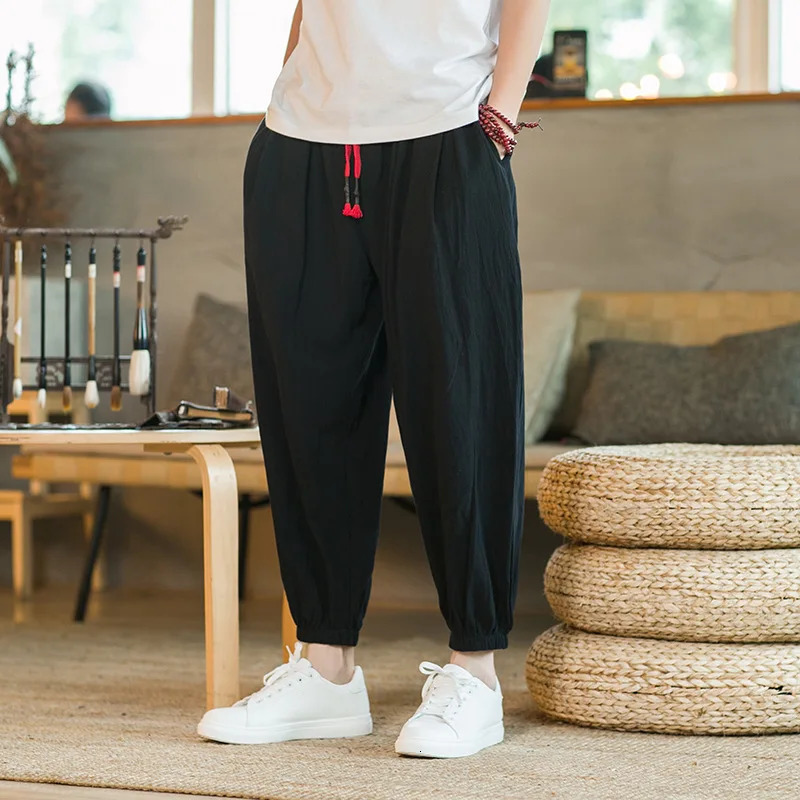 Men Loose Harem Pants Chinese Linen Overweight Sweatpants High Quality Casual Oversize Trousers Male 250614