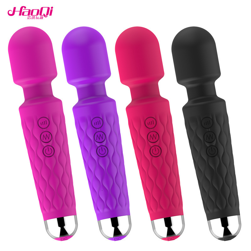 Haoqi Fun 20 Frequency Rechargeable Silicone Vibrator Knight AV Stick Female Sex Toy Flirting Masturbation Device