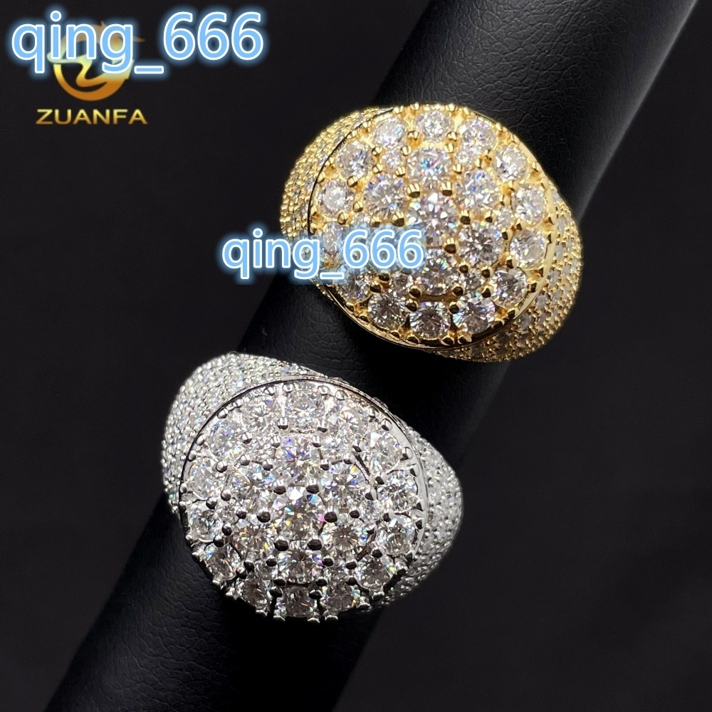 Cheapest Price Pass Diamond Tester Fine Jewelry Iced Out Men Wedding Ring Moissanite 925 Sterling Silver Hip Hop Rings