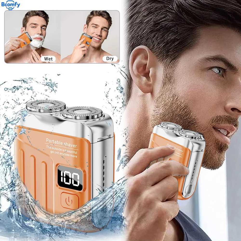 New Double-headed Mini Magnetic Shaver for Men Portable Beard Trimmer Rechargeable Waterproof Facial Hair Razor W250625