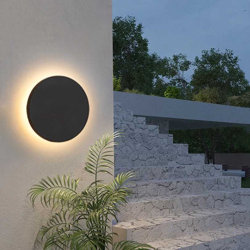 LED Waterproof Outdoor Wall Lights Round Home Decorative Wall Lamp for Garden Balcony Porch French Front Door IP65 XJ250624