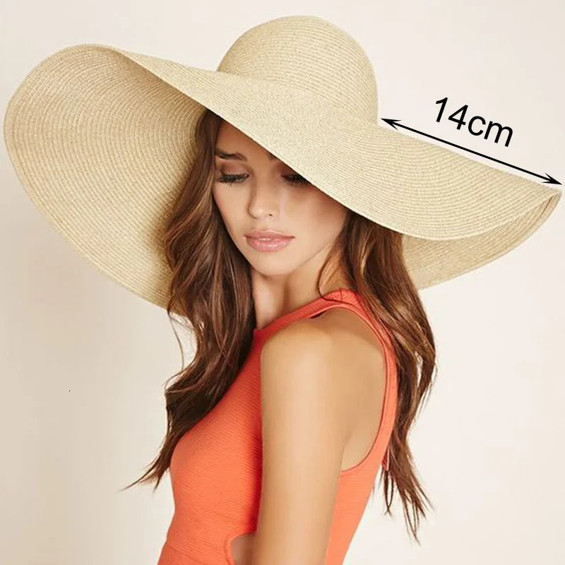 Summer Simple Floppy Sun Hat Women Wide Brim Beach Hat Girls Seaside Travel Foldable Straw Hat Sunscreen UV Protection Lady Cap 250624