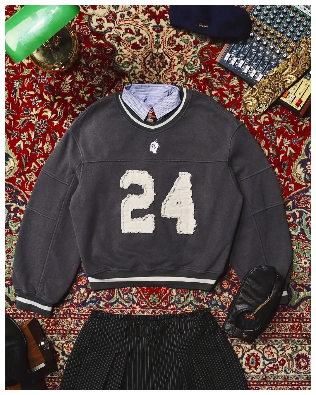 Y2K Streetwear Mens Top Gothic Punk Digital Appliance Round Neck Sweatshirt Hip Hop Retro Trendy Casual Sportswear 250618