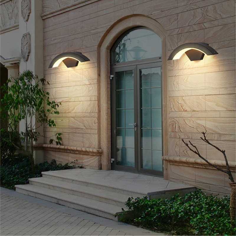 Semicircular Outdoor Wall Lamp IP65 Waterproof LED Lighting With Motion Sensor Entrance Porch Garden Courtyard Aisle Wall Lamp XJ250624