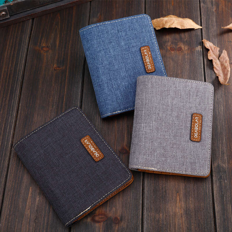 Men's Canvas Short Wallet Korean Style Student Simple Trendy Brand Youth Casual Ultra-thin Coin Purse wallet designer mens wallet