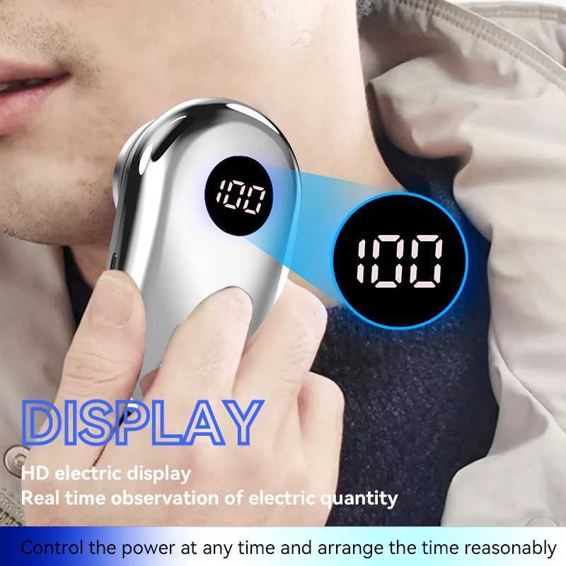 Mini Men Travel Electric Shaver With Atmosphere LED Lamp Portable Rechargeable Cordless Electric Face Beard Razor Trimmer Knives W250625