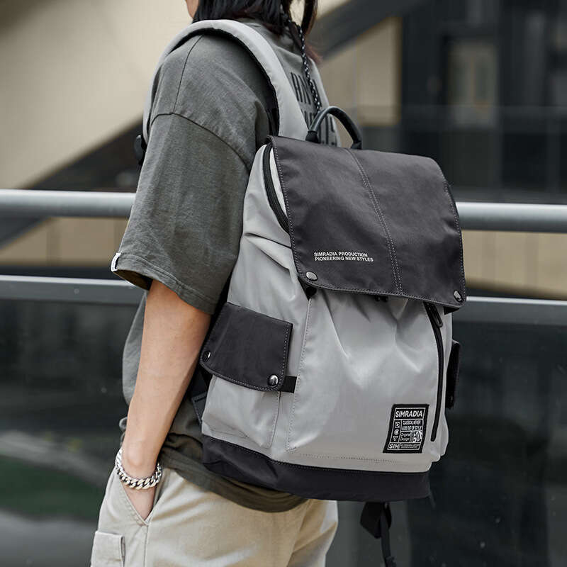 Korean Style Casual Canvas USB Men's Sports Backpack