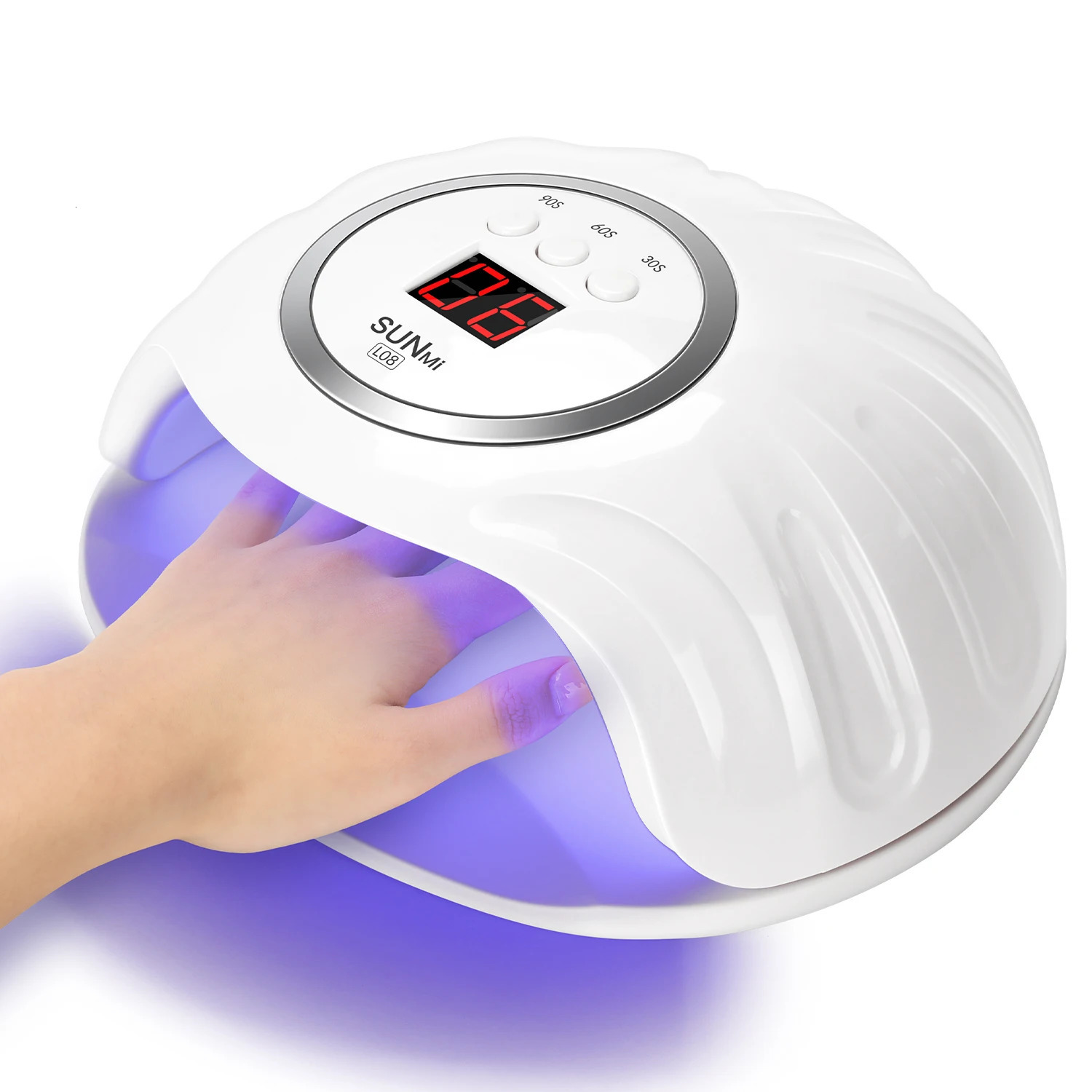72W UV LED Nail Lamp Professional Nail Dryer with 24 Light Beads 3 Timer Settings and Display Auto Sensor for Salon Home 250625