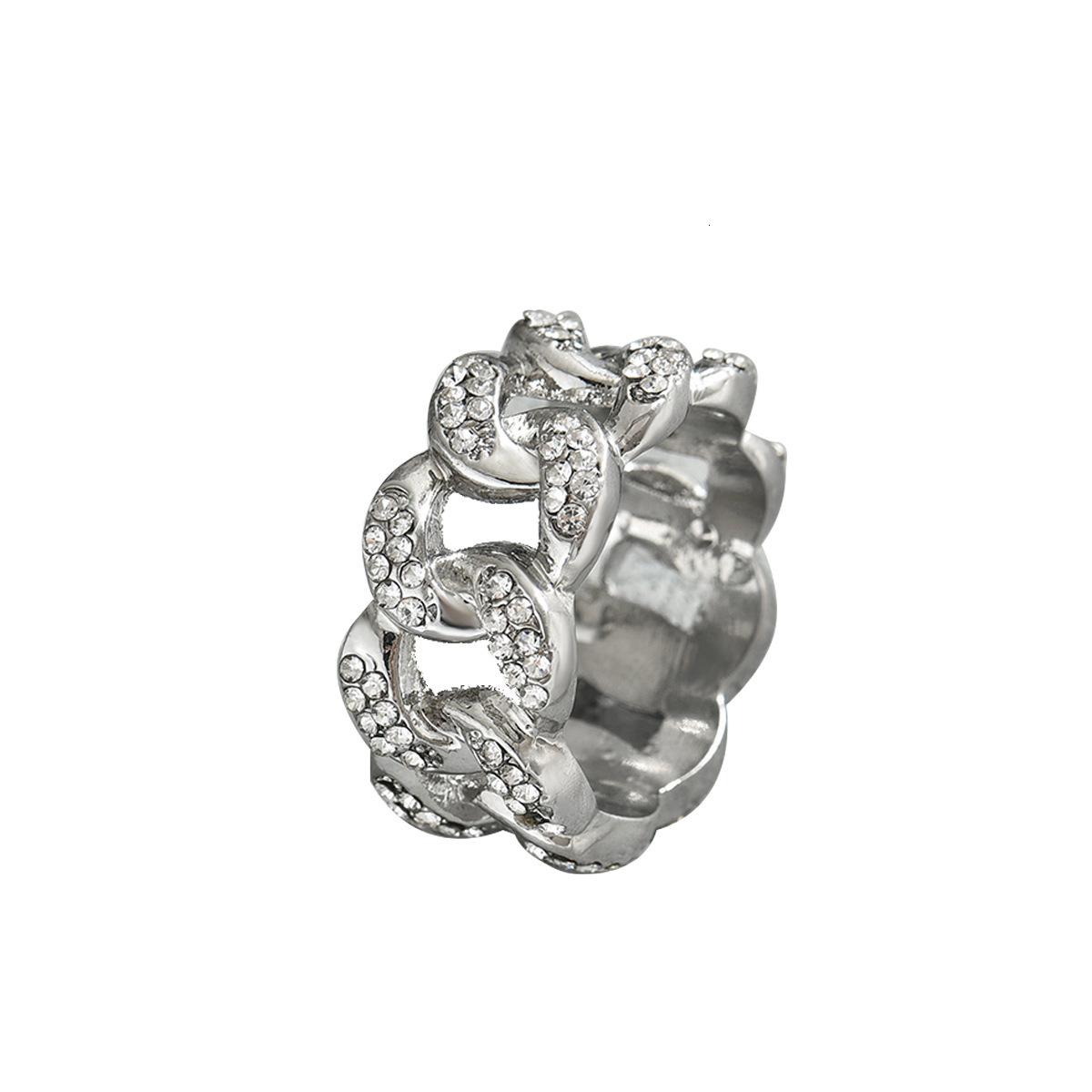 New Korean And Japanese Style Simple Band For Women Cross Inlaid Design Index Finger Ring