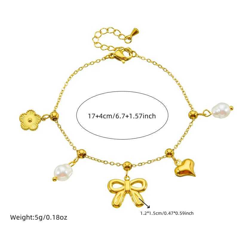 DIEYURO 316L Stainless Steel Knot Flower Pearl Bracelet For Women New Trend Fashion Hand Chain Jewelry Gift X250625