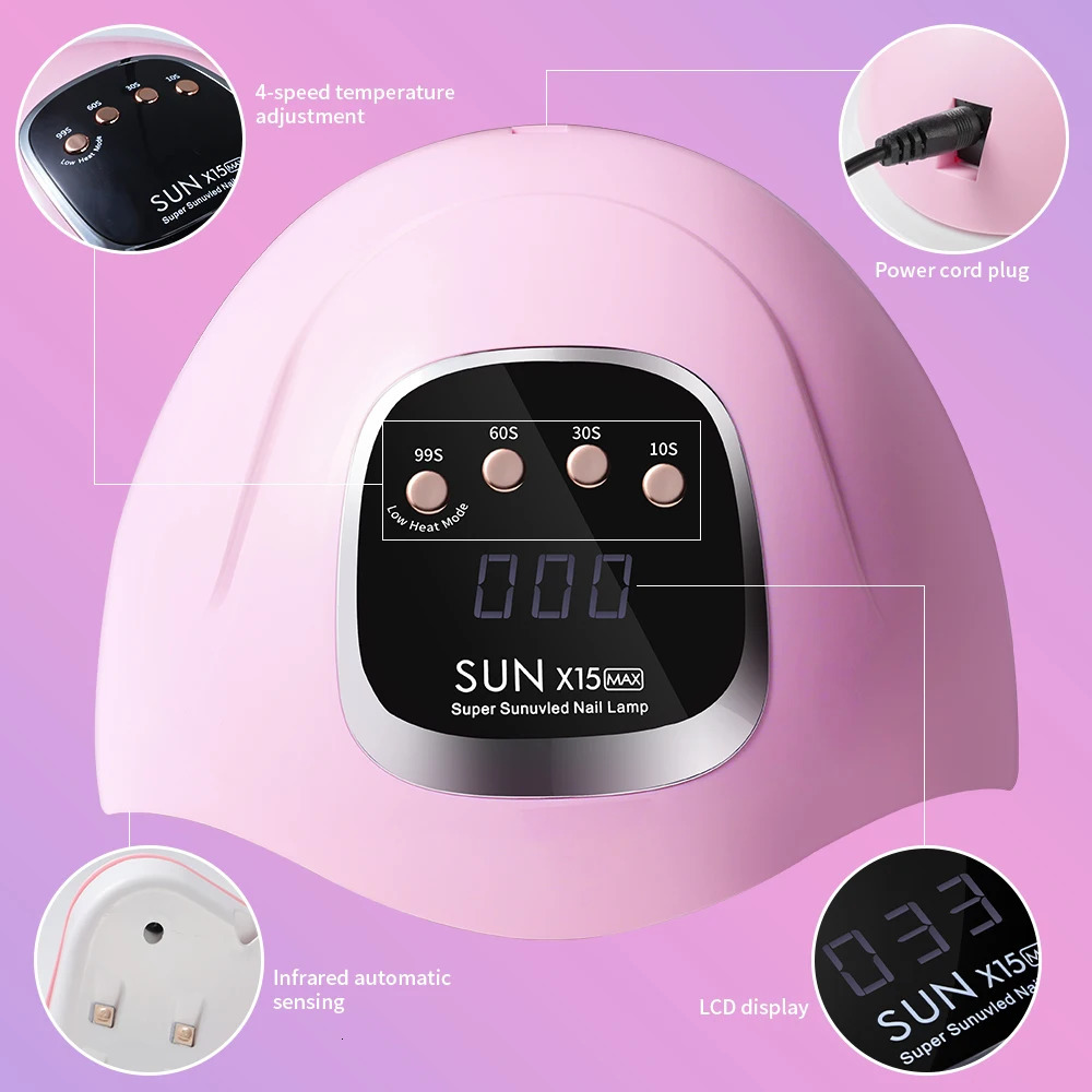 SUN X15 MAX Nail Art Lamp 66 UV LED Professional Gel Polish Dryer With 4 Timer Auto Sensors For Nail Salon Tools 250625