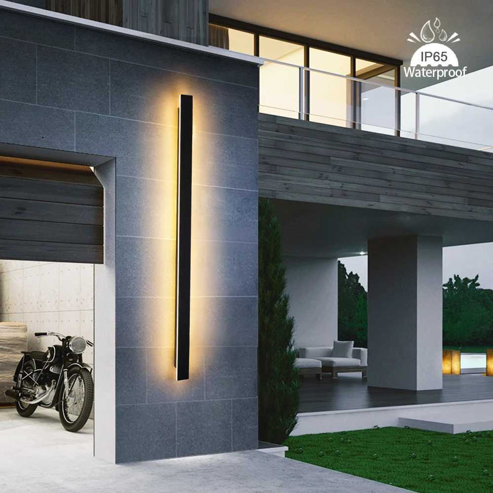 2/1 PCS Dimming Waterproof LED Long Wall Sconce Lamp Garden Decoration Outdoor Lighting 85-265V LED Wall Light External Sconce XJ250624