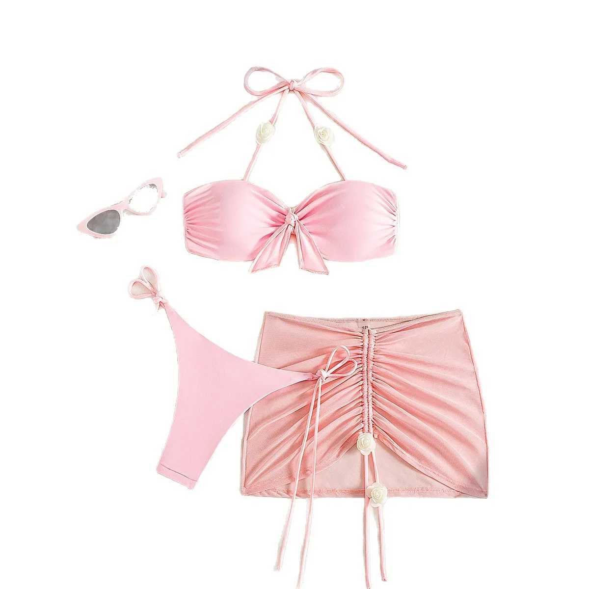 Split Swimsuit Spice Girl Bikini Three-Piece Womens Swimsuit Hot Direct Sales 2025 New Models XJ250624