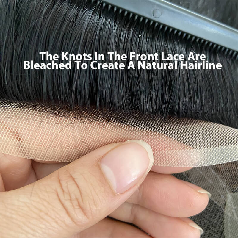 OCT-Base Hair System Wig For Men French Lace Male Hair Prosthesis Indian Human Hair Man Wig Toupee Natural Men's Hairpiece