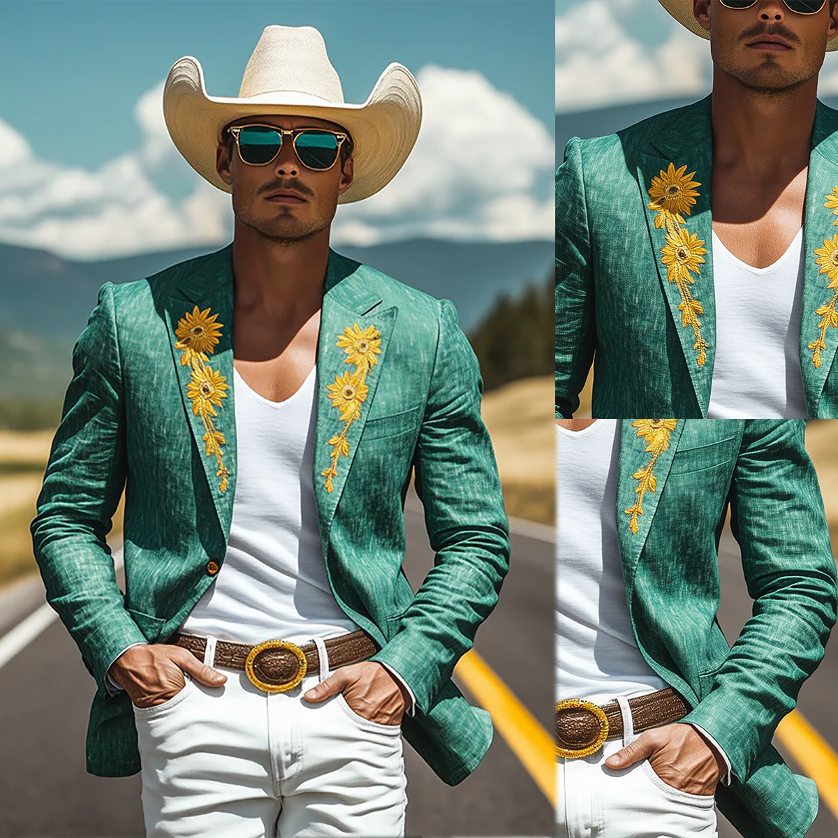 Modern Men Suits Tailor-Made 2 Pieces Set Appliques Peaked Lapel Flowers Jacket Blazer One-Button Groom Customized Coat Pants Plus Size