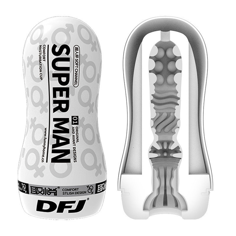 Please SUPERMAN Manual Masturbator Cup Adult Sex Toy Male Training Masturbation Device 48 Pieces/Box