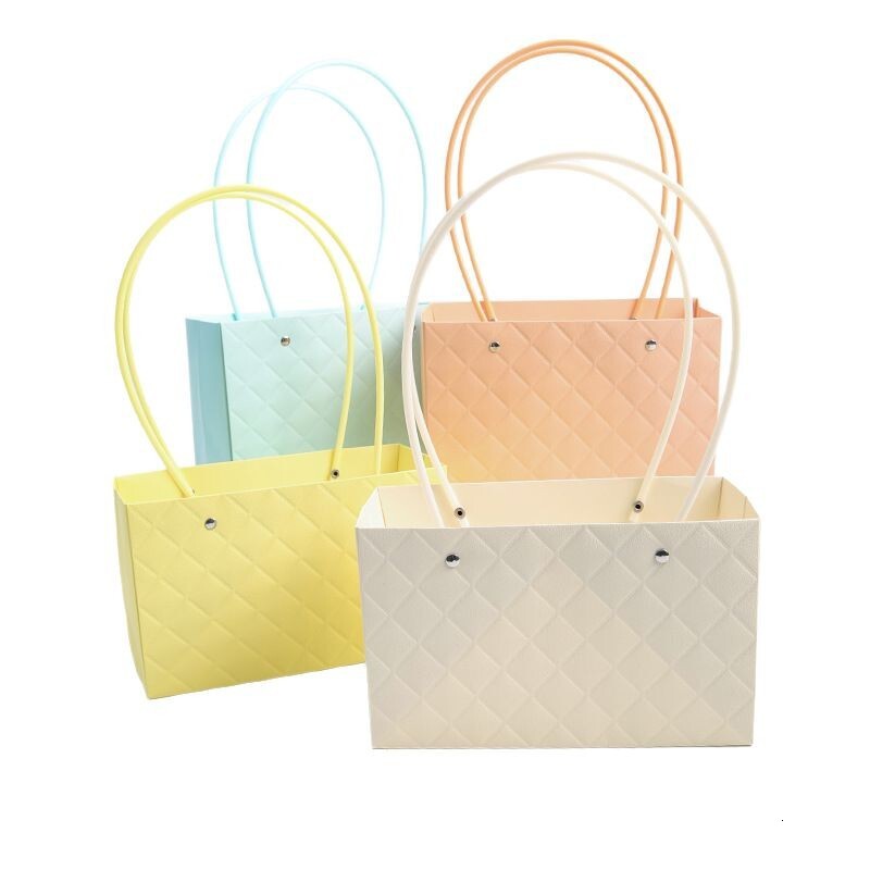 Embossed multi color macaron rectangular handbag flower trend arrangement trend box bouquet handbag designer bag women s handbag