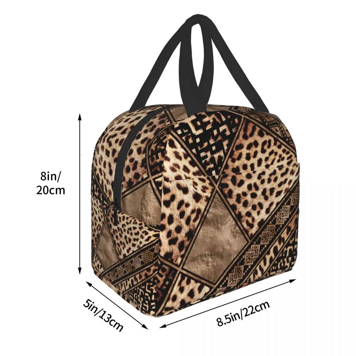 Ethnic Animal Ornaments Leopard Print Lunch Bags Women Thermal Cooler Insulated Lunch Boxes for Kids School Picnic Storage Bag 250624