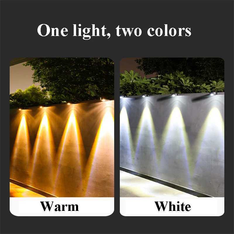 4Pack High Bright Solar Fence Lights Solar Wall Lights Outdoor Waterproof Solar Lights for Backyard Wall Fence Gutter Porch StepXJ250624