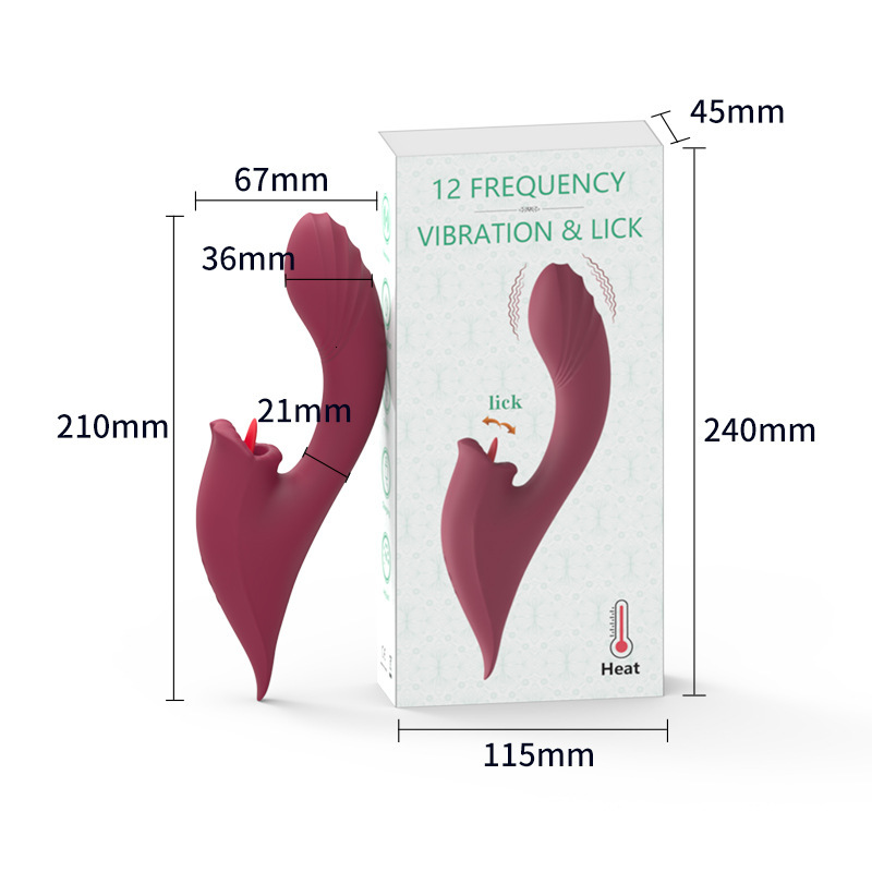 Adult Sex Toys Liquid Silicone Tongue Licker Vibrator Female Masturbation Device Heating Stick