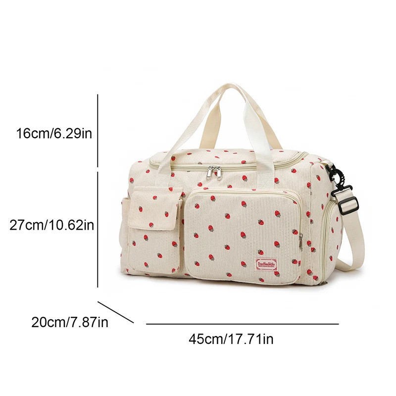 Corduroy Travel Tote Bag Large Capacity Carry On Travel Bag With Shoe Compartment Sports Fitness Bags For Women Duffle Bags 250624