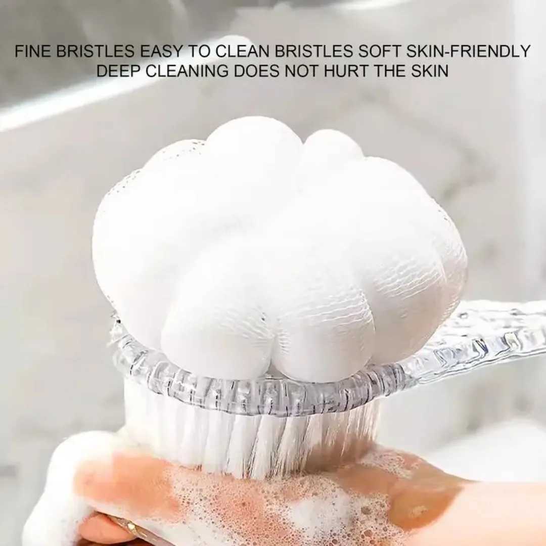 2 in 1 Soft Back Scrubber Brush Skin Massager Bath Shower Scrubbing Brush with Handle Body Wash Exfoliating Scrub Bath Supplie R250625