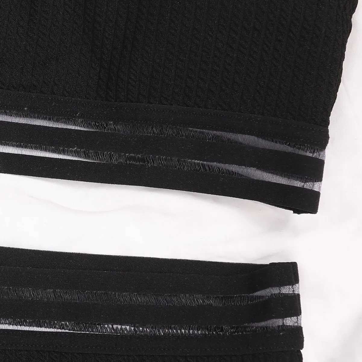 Black spiral pit strip vest U-shaped webbing high waist bikini sexy swimsuit women 2025 newXJ250624