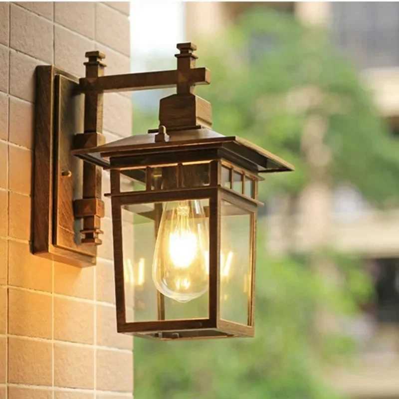 Retro Outdoor Waterproof Wall Lamp Garden Gateway Courtyard Corridor Villa Bra Residential Balcony Lighting street lightsXJ250624