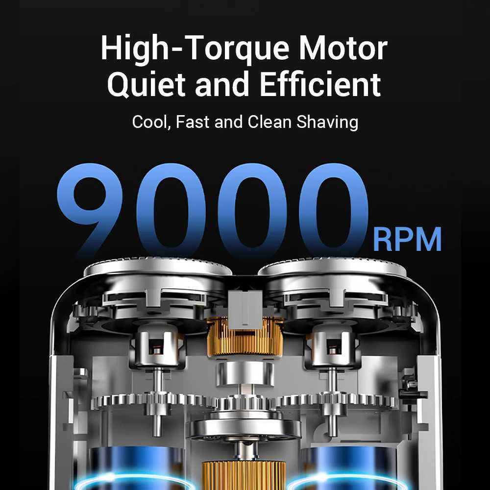 Electric Smart Shaver Digital Display Travel Razor Mini Dual Blade Shaver Waterproof Powerful Men Shaver Portable Beard Trimmer W250625