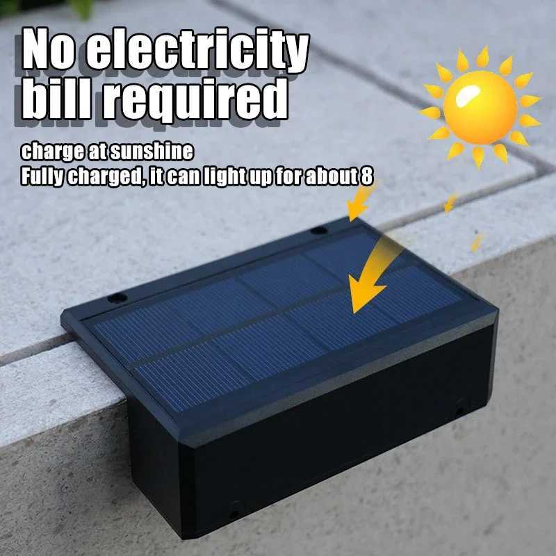 1/2/6 Pcs Outdoor Solar Wall Light Waterproof Fence Lamp Ultra Strong Spotlight Illumination for Garden Fence or Exterior WallXJ250624