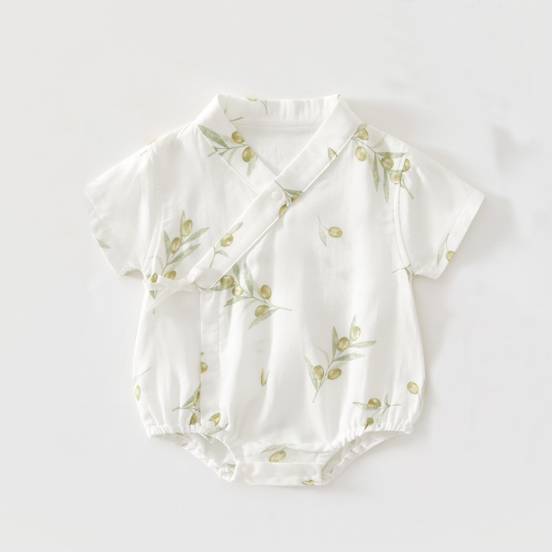 Customized Cotton Baby Swivel Bodysuit Ruffle Sleeve Girls Baby Bubble Bodysuit