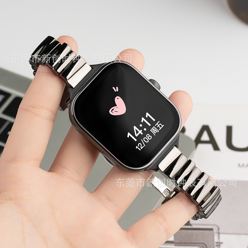Luxury Premium Metal Stylish Foldover Clasp Women's Watch Band for Apple Watch Series 8 9 10