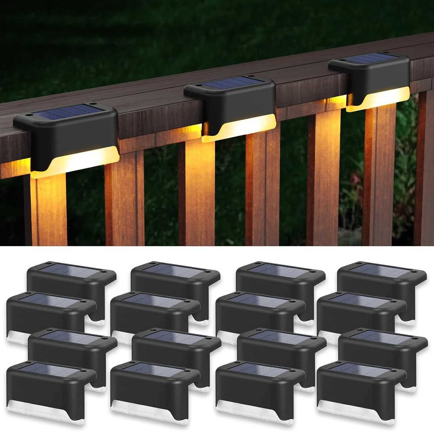 4Pcs External Solar Lamp Outdoor Garden Fence Wall Lights Courtyard Staircase Deck ELD Lamp Festival Home Landscape LightingXJ250624