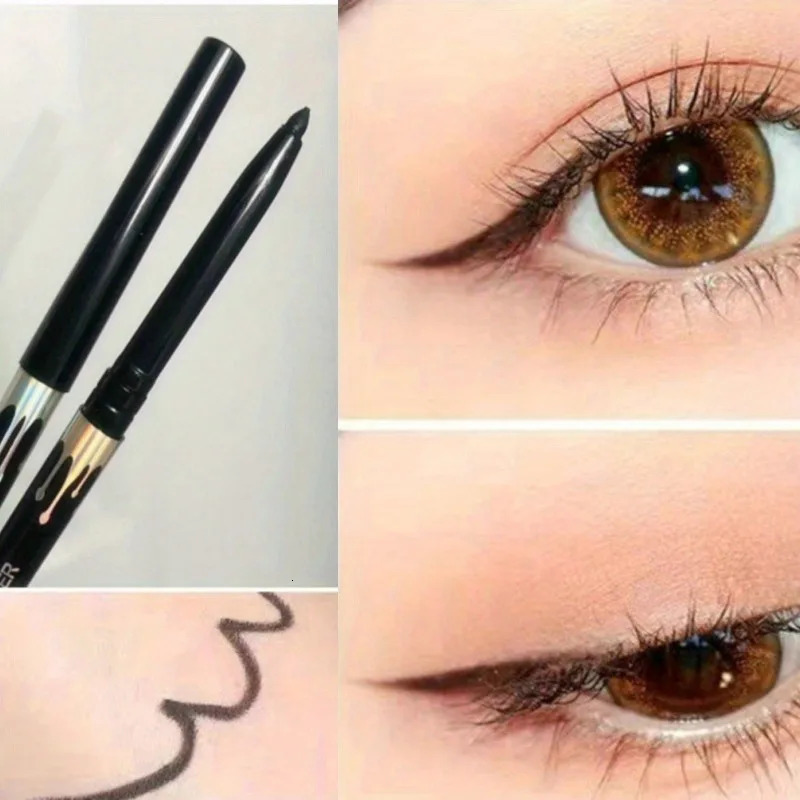 Smooth Eyeliner Gel Pencil Waterproof Long-lasting Ultra-fine Natural Soft Non-Smudge Black Brown Eyeliner Pen Makeup for Eyes 250625