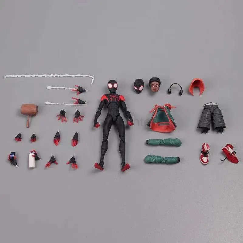 Disney Miles Morales Spider Man Action figures 15cm Multi-Accessories Super Hero Spiderman Movable Statues Model Collectible Ornaments W20250625