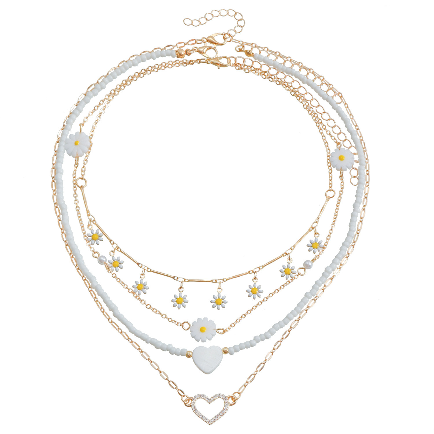 Accessories Elegant Fashion Small Fragrance Multi-layer Heart Necklace Trendy Sexy Layered Collarbone Chain for Women Jewelry for Women