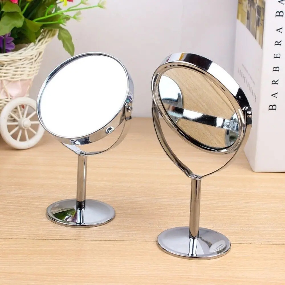 360° Rotatable Stand Makeup Mirror Desktop Double Cosmetic Mirror Oval Nordic Makeup Mirror Portable Small Mirror 250625