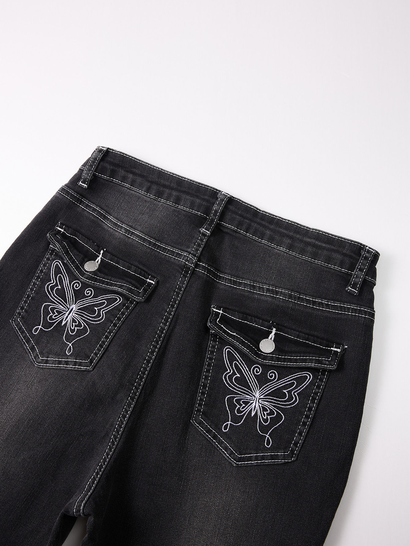 Black Fashion Bell-Bottom Jean for Girls Trendy Kids Denim Pants