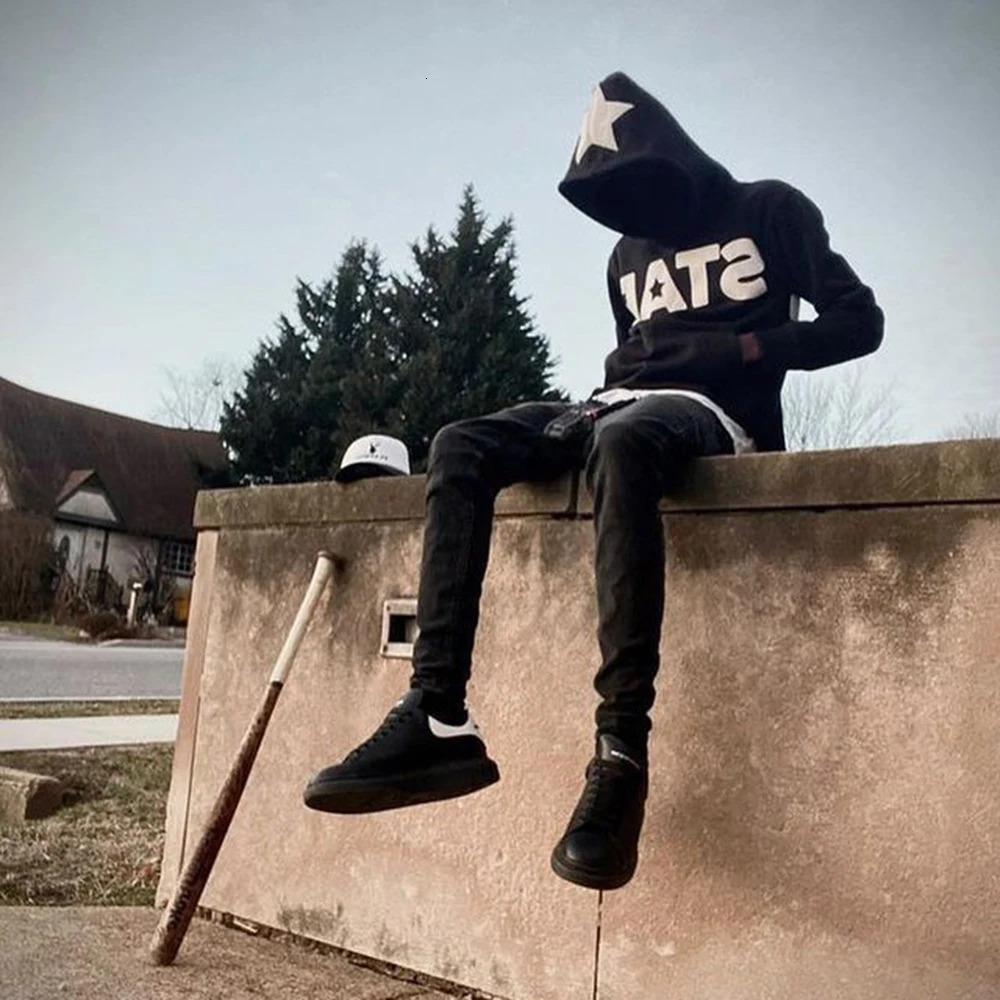 Star Letter Print Y2K Clothes Autumn Women Hoodies Retro Long Sleeve Oversized Sweatshirts Male Harajuku Hip-hop Hooded Jackets 250618