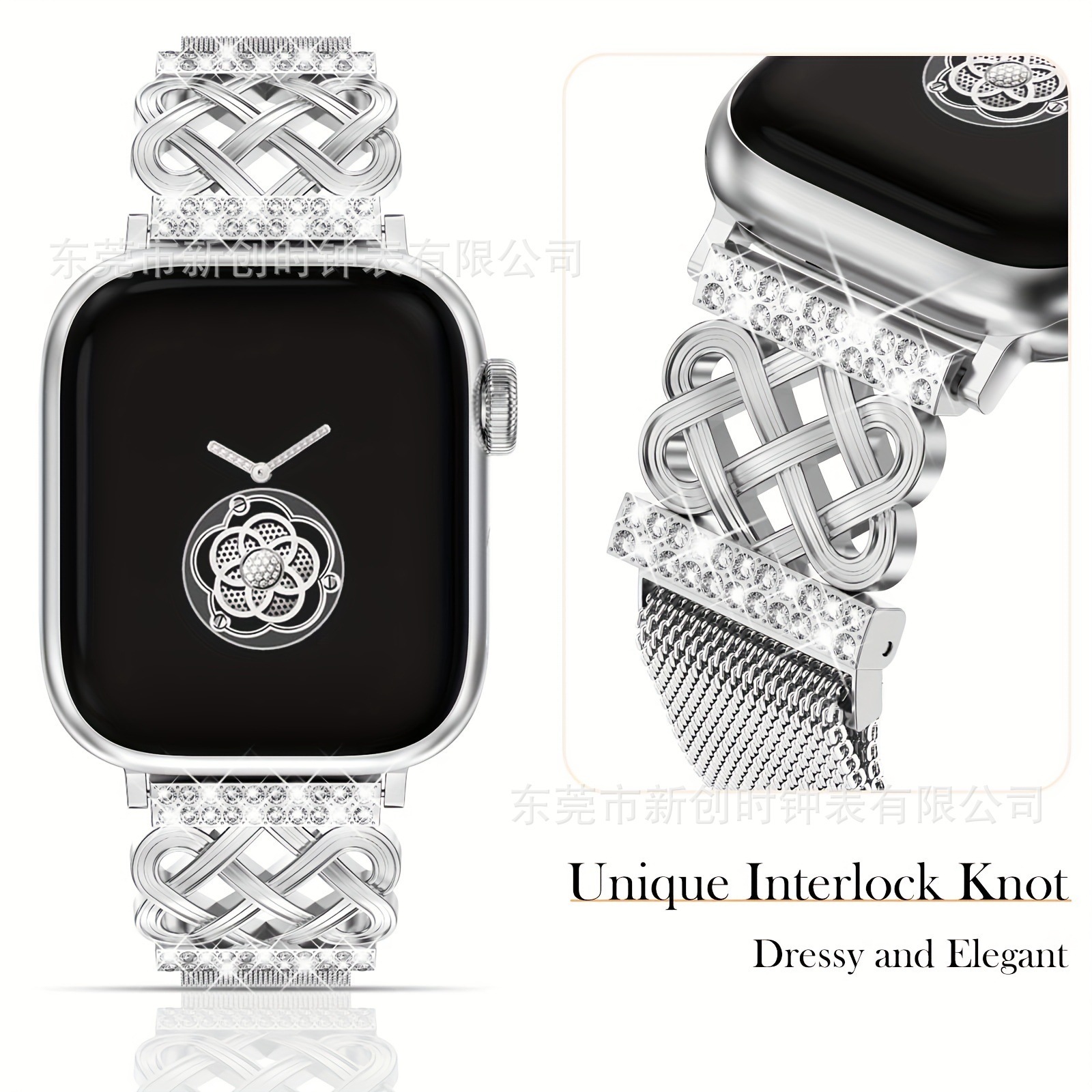 Stylish Magnetic Rhinestone Set Band for Apple Watch Series 10 High End Light Luxury Strap for Summer