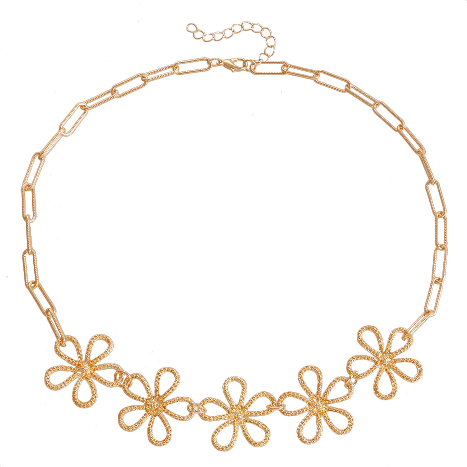 Jewelry Hollow Flower Chain Ethnic Style Necklace Girl Temperament Fashion High-end Bracelet Jewelry for Women