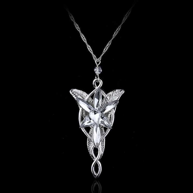 Lord Rings Arwen Evenstar Necklace The Elves Princess Fashion Crystal Cubic Zirconia Stone Pendant For Women Wedding Gifts V250625
