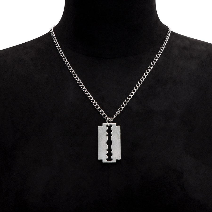 Blade men's and women's necklaces, bold and trendy, simple long sweater chain, men's pendant, personalized pendant