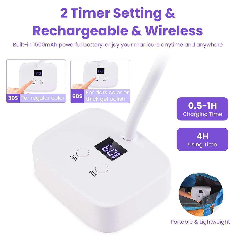 Rechargeable Sun uv Led Nail Lamp Professional uv Light for Gel NailsMini Nail Dryer Led uv Light Lamp for Nail Art Salon 250625