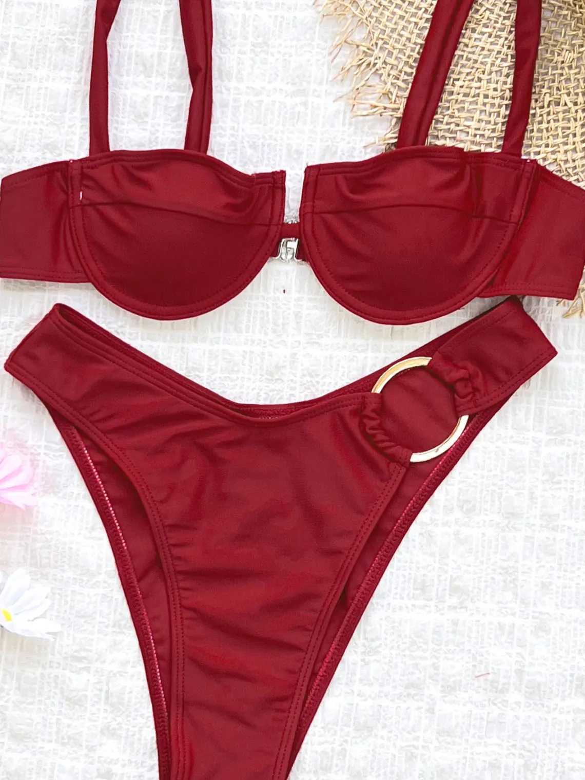 2025 Style Bandage Low Waist Bikini Women Slip Swimsuit Fashion Sexy Lady Biquini Swimwear Bath Suit Female Beachwear Clothes XJ250624