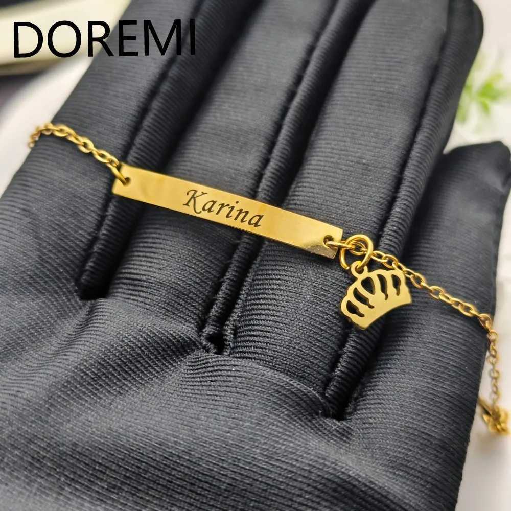 DOREMI Baby Bracelet Personalized Gift Custom New Born to Teen Kids Best Gift for Baby Engraved Name Charms Bracelet X250625