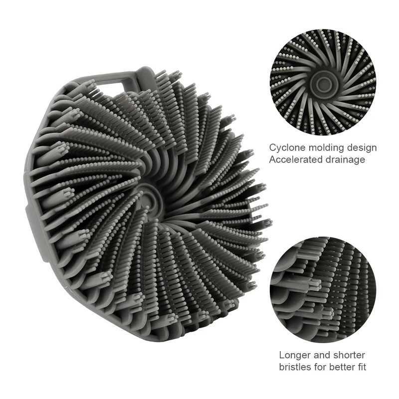 Soft Silicone Body Scrubber Bath Brush With Ergonomic Handle Portable Shower Massage Cleaning Exfoliating Home Tool R250625